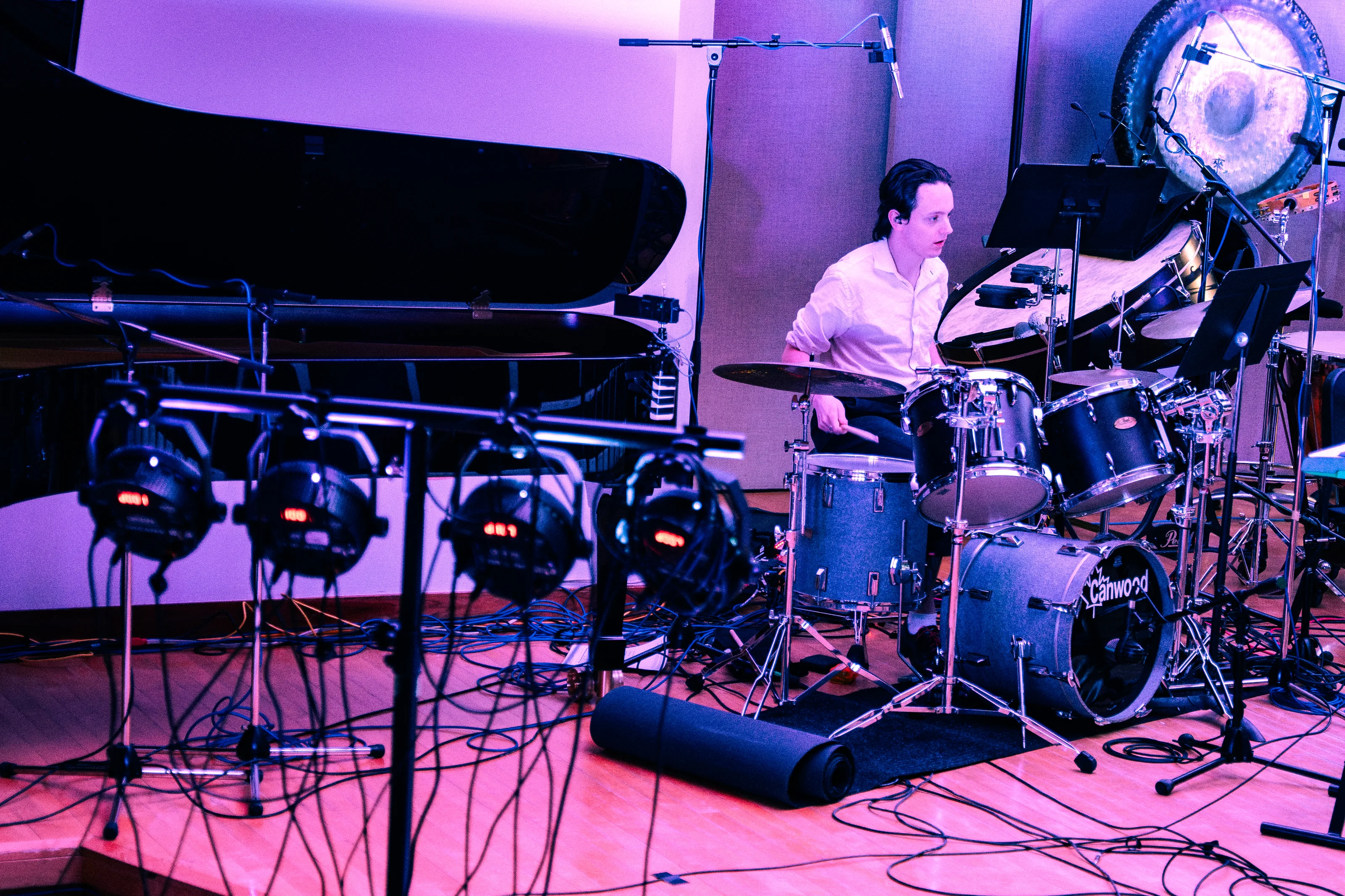 A minMAX percussionist performing Simple Beginnings